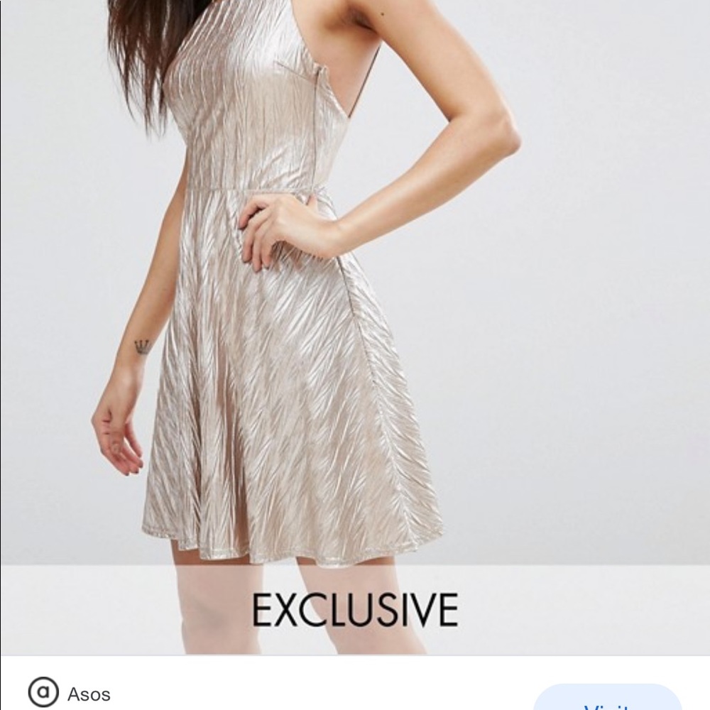 Metallic skater dress